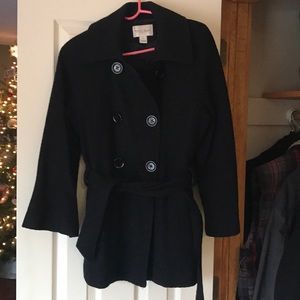 Black peat coat style jacket